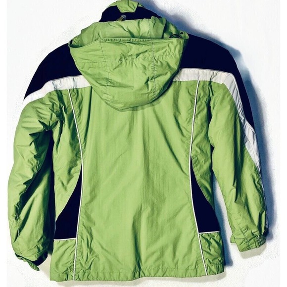 Columbia Interchange Ski Jacket Coat Women's Small Green Polyester Lined Hooded - Picture 2 of 7